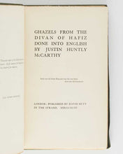 Load image into Gallery viewer, HAFEZ; Justin Huntly McCARTHY ( translator ). Ghazels from the Divan of Hafiz. [[bmid:2125990a]]