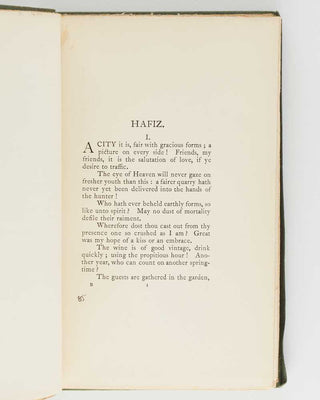 HAFEZ; Justin Huntly McCARTHY ( translator ). Ghazels from the Divan of Hafiz. [[bmid:2125990b]]