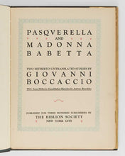 Load image into Gallery viewer, BOCCACCIO, Giovanni. Pasquerella and Madonna Babetta. [[bmid:2126079b]]