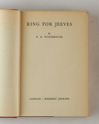 WODEHOUSE, P.G. Ring for Jeeves. [[bmid:2126226b]]