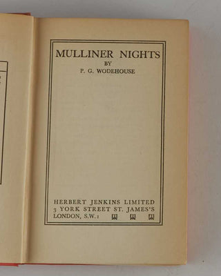WODEHOUSE, P.G. Mulliner Nights. [[bmid:2126239b]]
