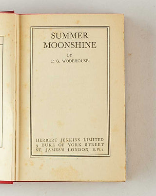 WODEHOUSE, P.G. Summer Moonshine. [[bmid:2126282b]]