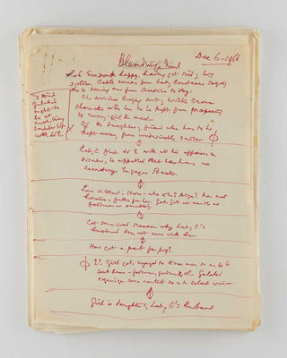 WODEHOUSE, P.G. Manuscript notes for A Pelican at Blandings . [[bmid:2126349a]]