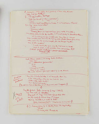 WODEHOUSE, P.G. Manuscript notes for A Pelican at Blandings . [[bmid:2126349d]]