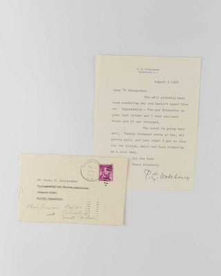 WODEHOUSE, P.G. Manuscript notes for A Pelican at Blandings . [[bmid:2126349i]]