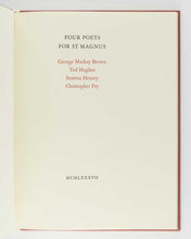 Load image into Gallery viewer, BROWN, George Mackay; Ted HUGHES, Seamus HEANEY; Christopher FRY. Four Poets for St Magnus. [[bmid:2126352b]]