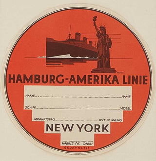 ANTON, Ottamar (1895-1976). Hamburg - Amerika Linie, New York.