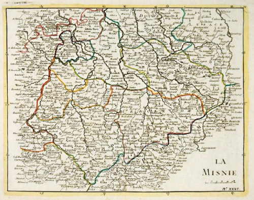 Map of the Saxony Region (Germany
