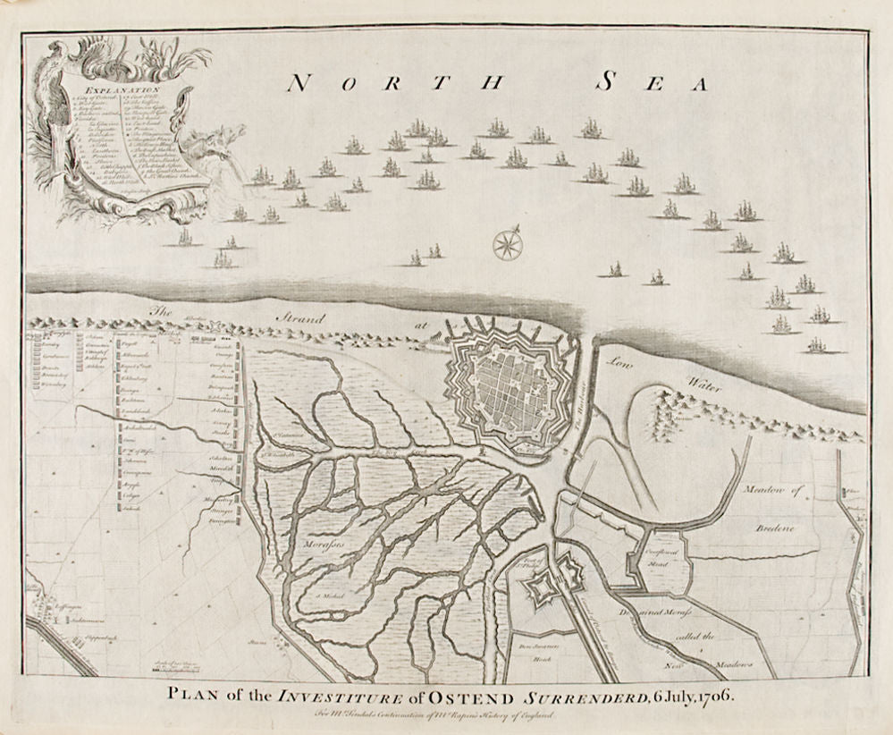 Plan of the Investiture of Ostend Surrendered, 6 July, 1706