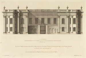 The North prospect of Cholmondeley Hall in Cheshire, (2 plates: elevation