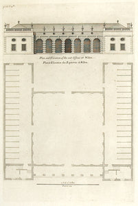 Plan and Elevation of the out Offices at Wilton