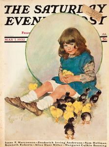 The Saturday Evening Post [Young girl with chicks