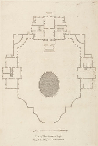The Elevation of Rowhampton house in Surrey, (2 plates: elevation and
