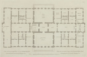 Plan of the principal floor of a new design inscribed to