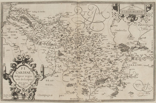 Picardiae, Belgic ae Regionis Descriptio. (Map of Picardy, Belgium
