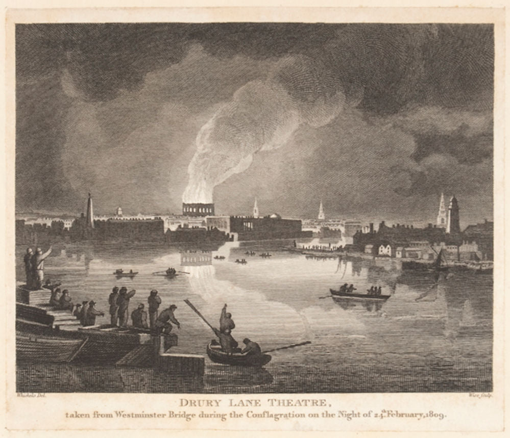 DRURY LANE THEATRE, taken from Westminster Bridge during the Conflagration on
