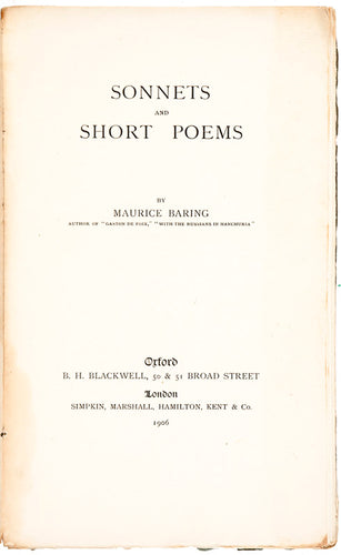 Sonnets and Short Poems
