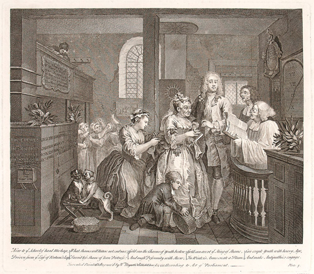 HOGARTH, William. The Rake Marries an Old Maid. A Rake's Progress. Pl ...