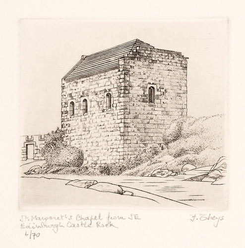 St. Margaret's Chapel from SE Edinburgh Castle Rock