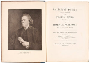 Satirical Poems Published anonymously by William Mason with Notes by Horace