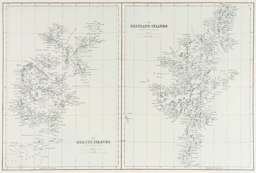 Map of the Orkney and Shetland Islands