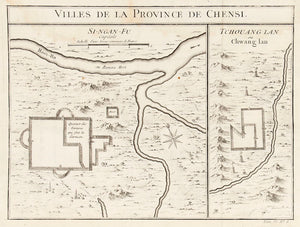 Villes de la Province de Chensi. ( Map of Shanxi Province, China