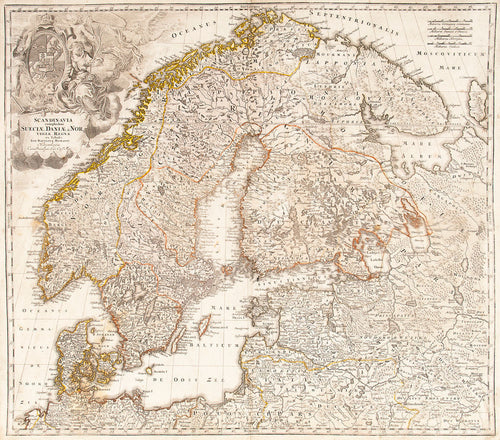 Scandinavia complectens Suecia, Daniae & Norvegia, Regna ex Tabulis... [Map of Scandinavia