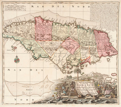 Nova designatio insulae Jamaica ex Antillanis Americae Septentrion... (Map of Jamaica