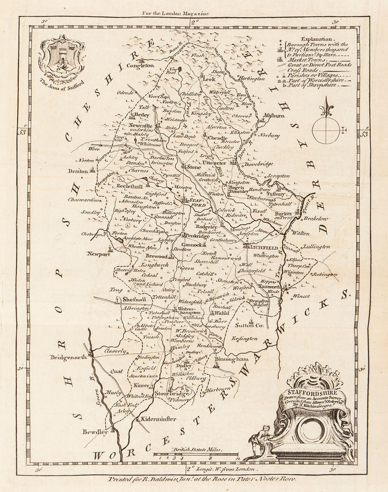 Staffordshire drawn from an Accurate Survey Corrected from Astronomical Observations