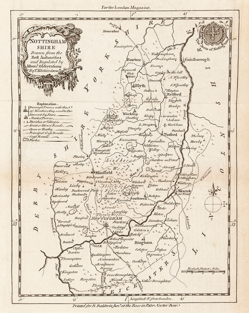 Nottinghamshire drawn from the best Authorities and Regulated by Astronomical Observations