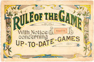 J.A.J. Trade Catalogue.  Rule of the Game With Notice Concerning Roulette