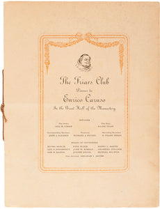 Friars Club Dinner Programme