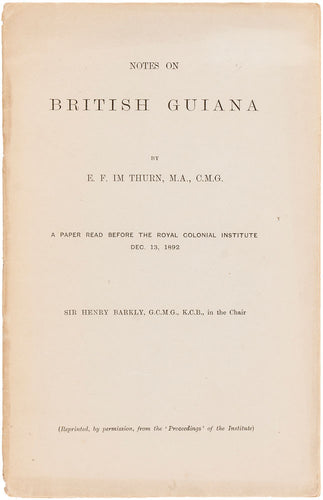 Notes on British Guiana. A paper read before the Royal Colonial