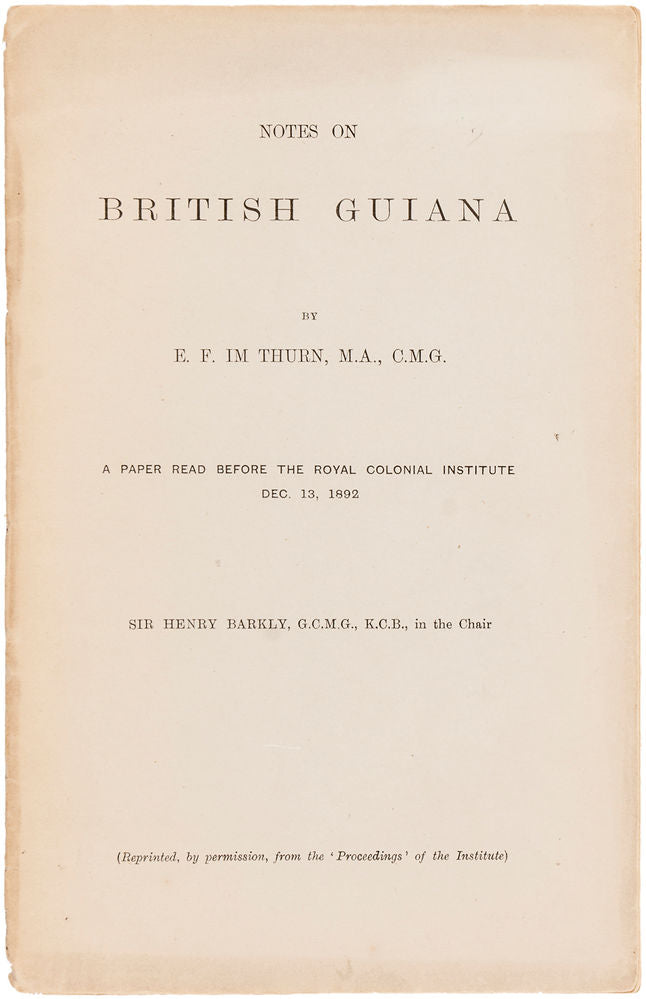 Notes on British Guiana. A paper read before the Royal Colonial