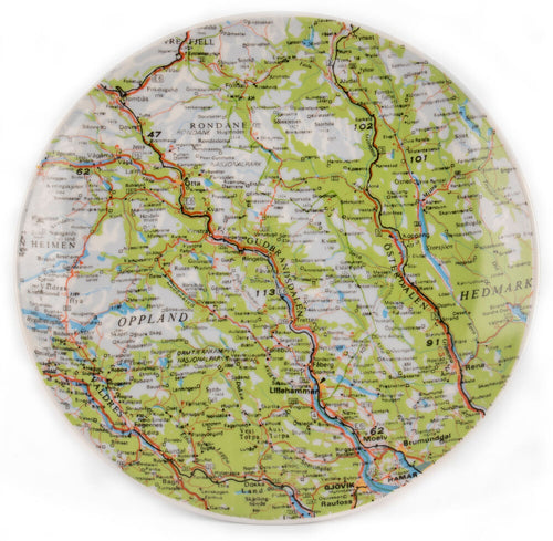 Map of Guldbradsdalen, Oppland, Rondane and part of Hedmark transfer-printed …