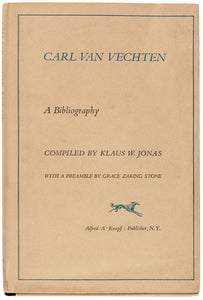 Carl Van Vechten.  A Bibliography.  With a Preamble by Grace Zaring