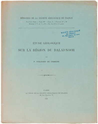 Étude géologique sur la région de Dalai-Noor