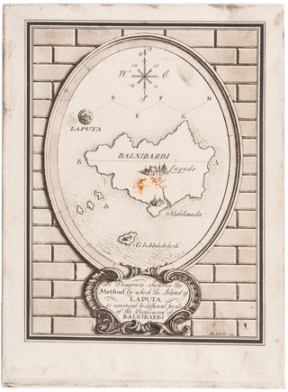 Engravings by Rex Whistler for Jonathan Swift's Gulliver's Travels.  Printed from