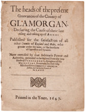Load image into Gallery viewer, The Heads of the present Greevances of the County of Glamorgan