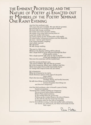 The Eminent Professors and the Nature of Poetry as Enacted Out …