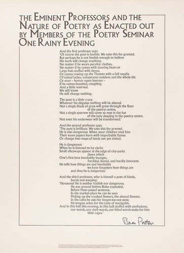 The Eminent Professors and the Nature of Poetry as Enacted Out …