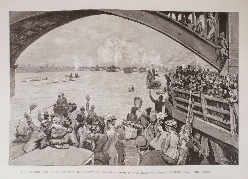 The Oxford and Cambridge Boat race - View of the race from