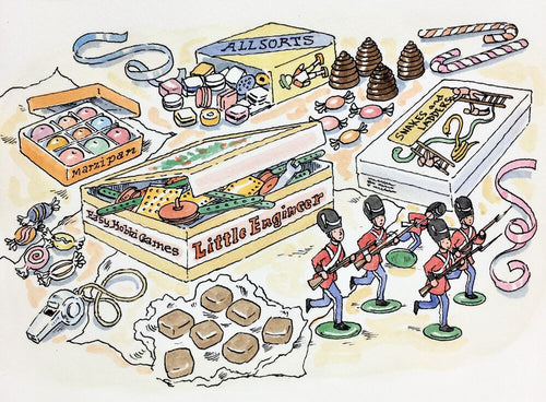 An original watercolour illustration for A Child's Christmas in Wales, Hardboileds …