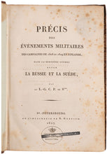 Load image into Gallery viewer, Précis des évènements militaires des campagnes de 1808 et 1809 en …