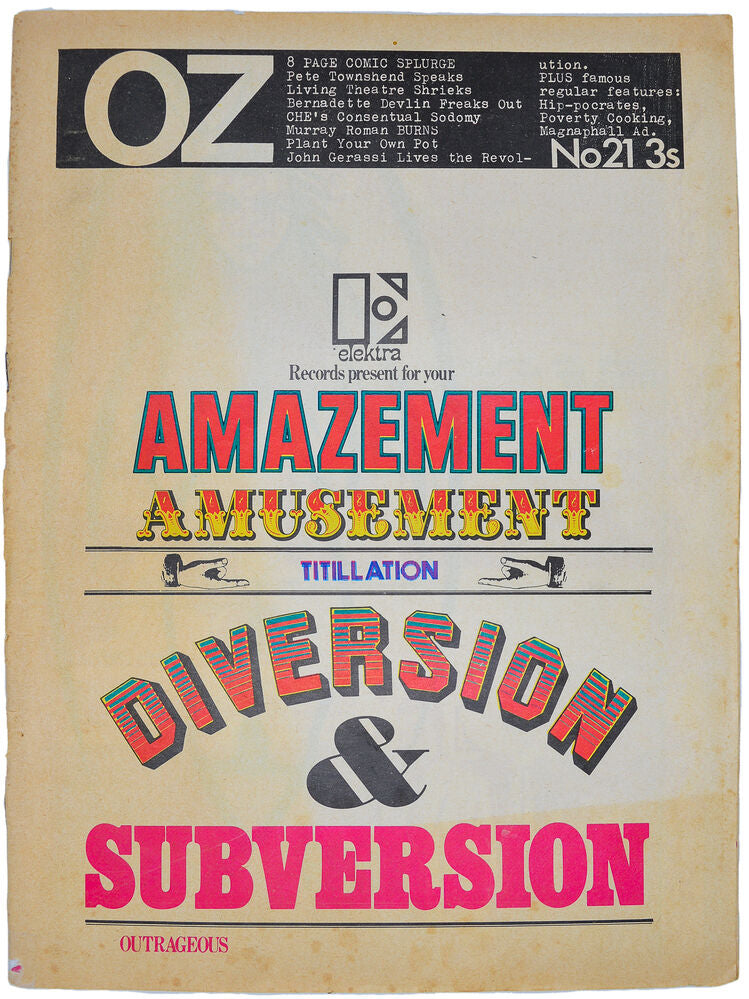 Oz Magazine. Issue 21. May 1969. The Elektra 'Amazement' Issue, complete …