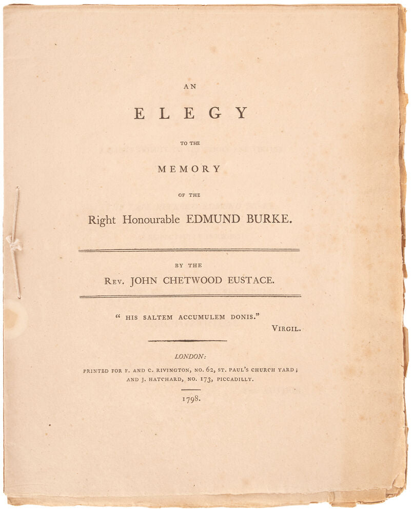 An Elegy to the Memory of the Right Honourable Edmund Burke