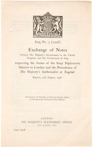 Iraq No. 3 (1946). Exchange of Notes between His Majesty's Government …