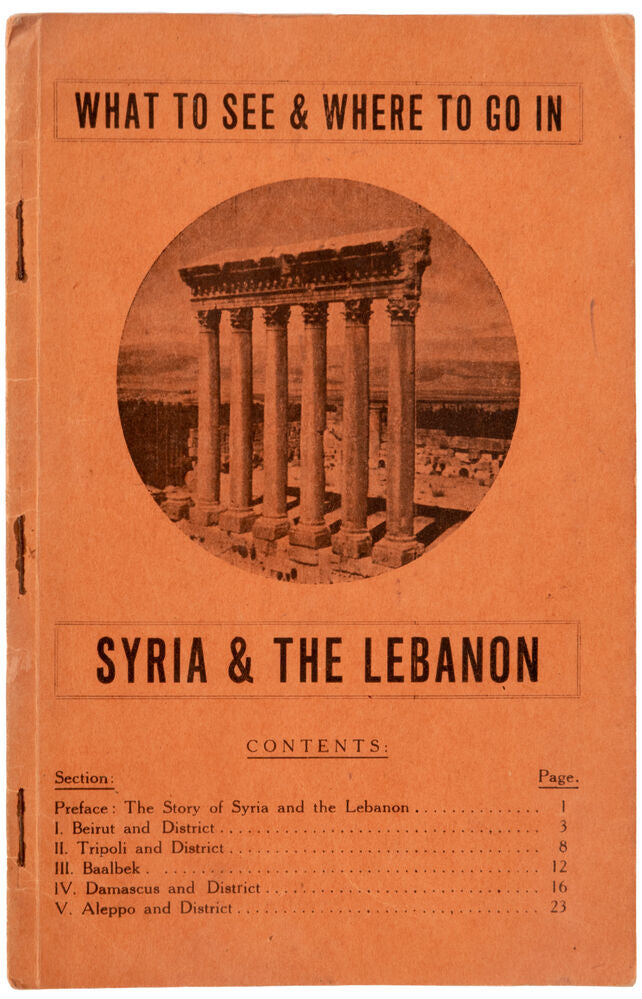 What to See & Where to Go. Syria and Lebanon [cover title …