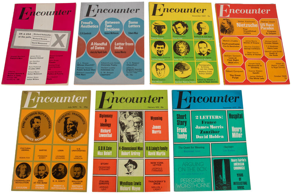 A collection of seven issues of Encounter containing travel writing and …