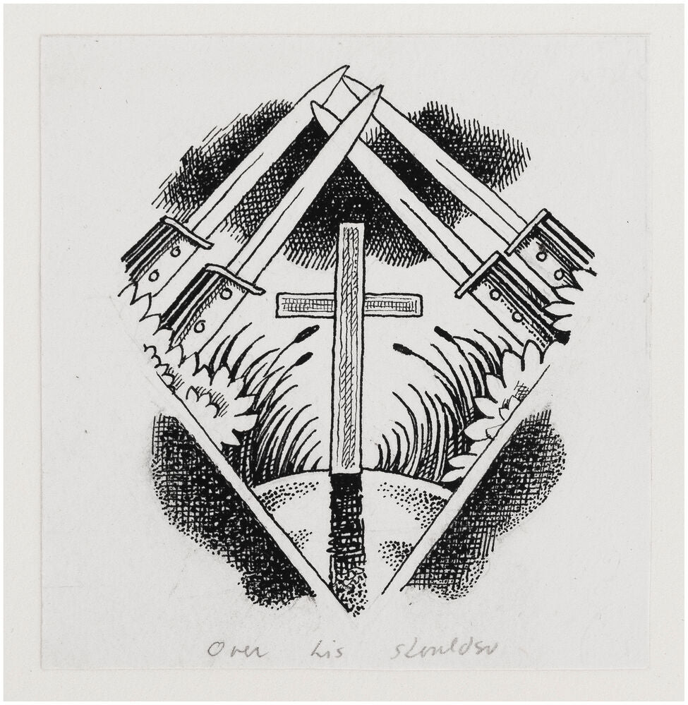 Over His Shoulder - original pen-and-ink illustration